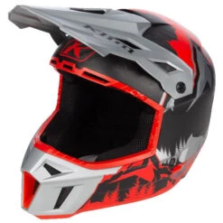 Klim Casque Hors Sentiers De Motoneige F3 Carbone -ADM Sport Boutique 3761 002 DNAFieryRed MonumentGray 01
