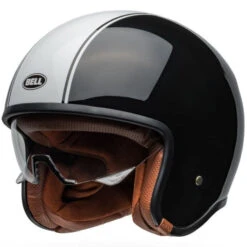 Bell Casque Ouvert De Moto TX501 -ADM Sport Boutique bell tx501 street motorcycle helmet rally gloss black white front left