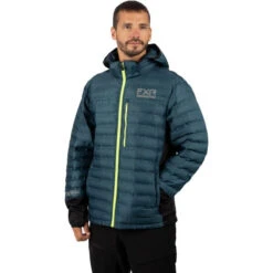 Manteau Matelassé Podium Hybride -ADM Sport Boutique bleuetjaunedeface