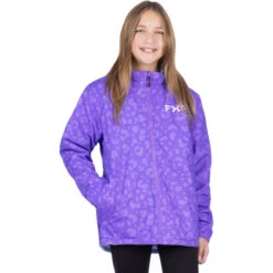 Manteau Ride Réversible Junior -ADM Sport Boutique mauveetbleudeface